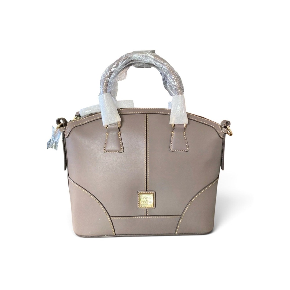 Dooney and Bourke Emerson ~Taupe~ Smooth Leather Domed Satchel Bag NWT $368